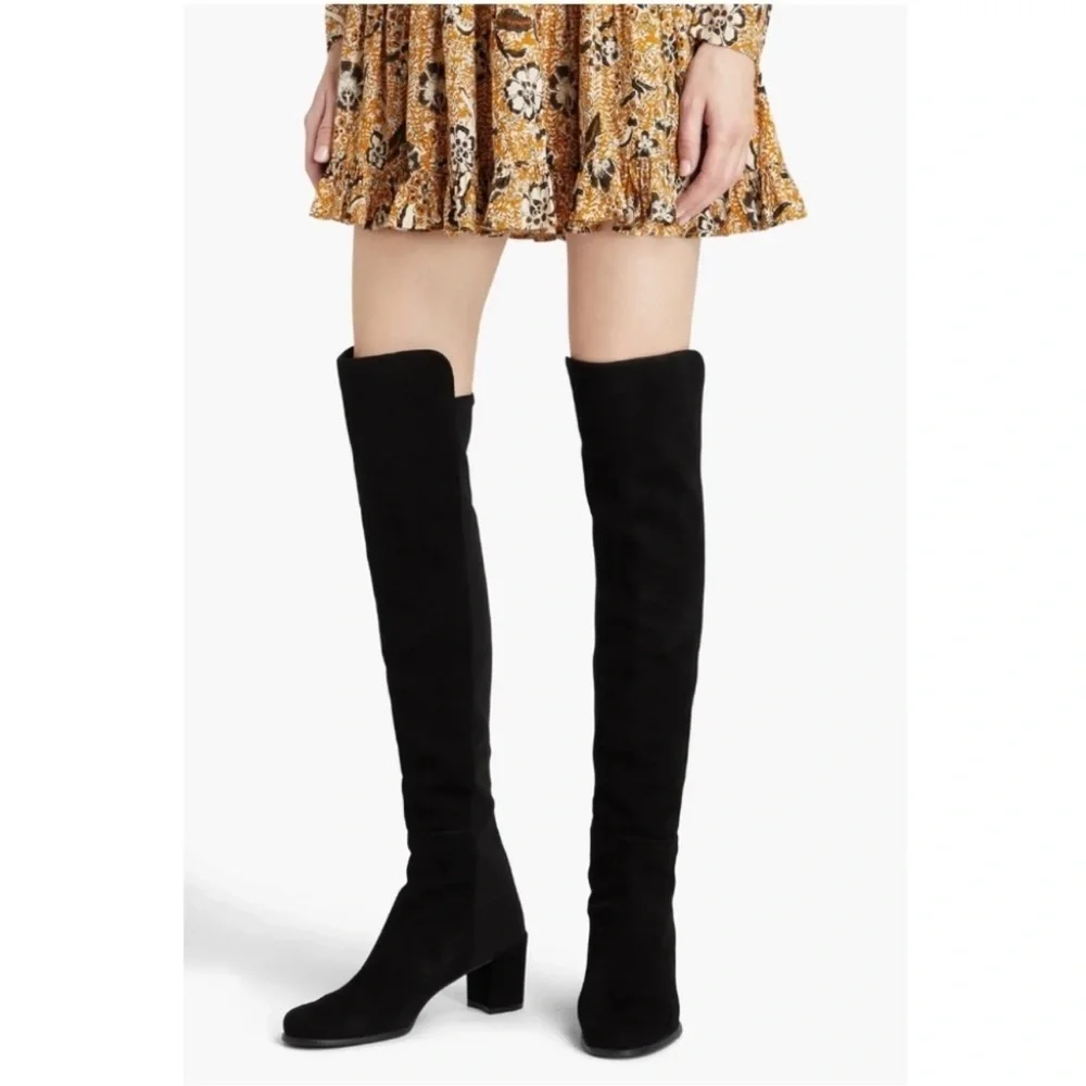 Stuart Weitzman NEW 5050 City Block Over the Knee Blue Suede Size 4.5 US 35 EU - Picture 5 of 10